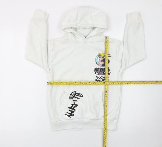 Boys UK Size 9-10 Years Naruto Shippuden Collection White Pullover Hoodie
