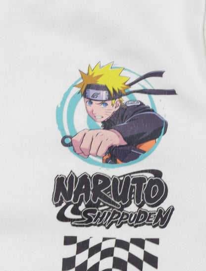 Boys UK Size 9-10 Years Naruto Shippuden Collection White Pullover Hoodie