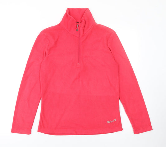 Gelert Women's Pink 1/2 Zip Fleece Pullover Sweatshirt UK 10