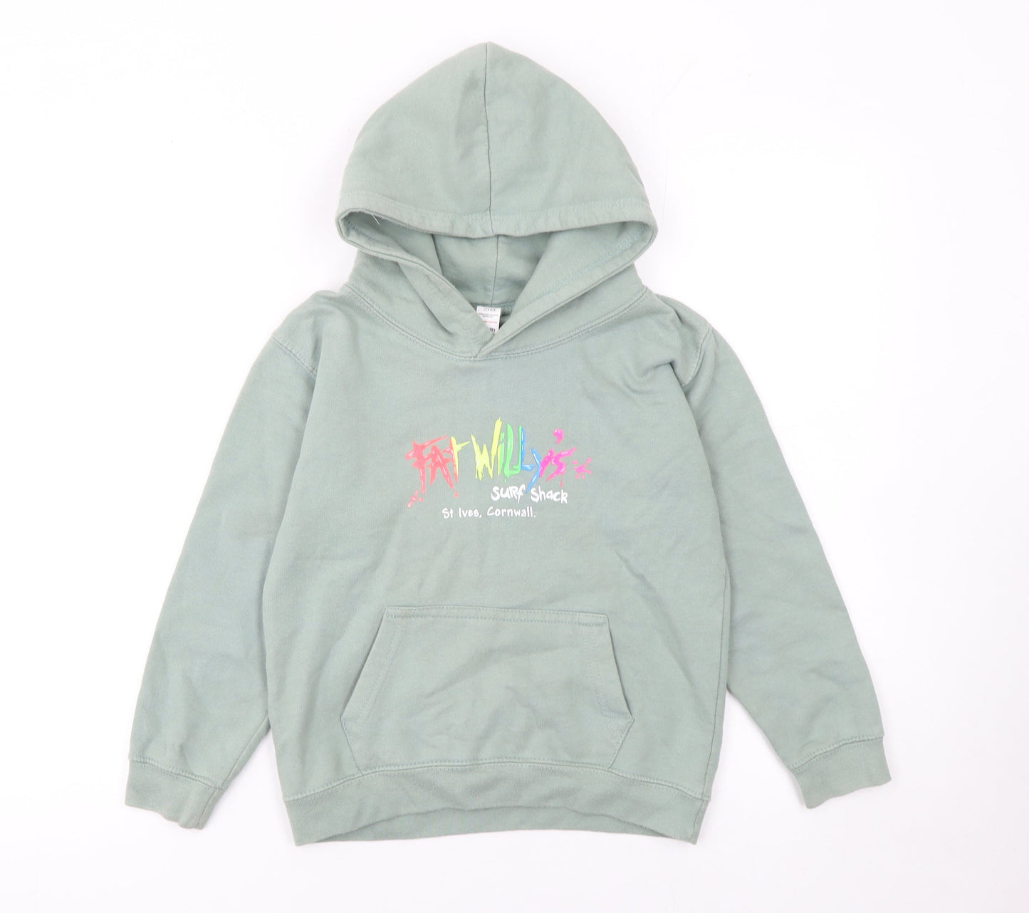 Girls UK Size 7-8 Years Fat Willy's Green Pullover Hoodie