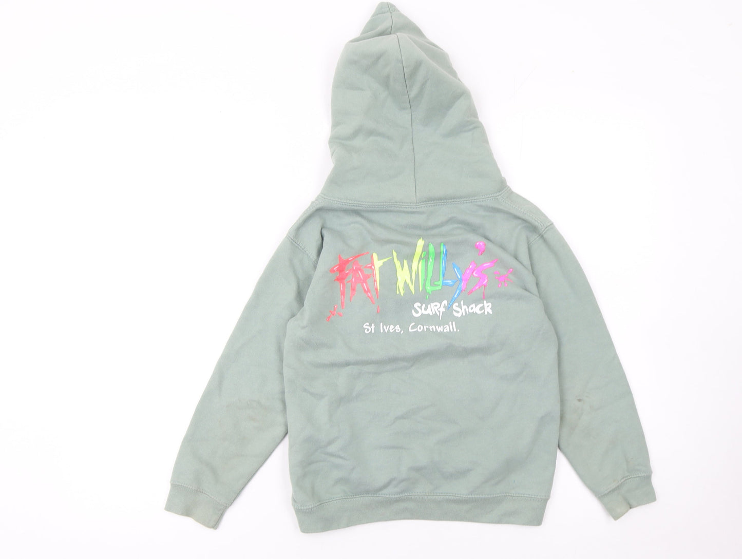 Girls UK Size 7-8 Years Fat Willy's Green Pullover Hoodie