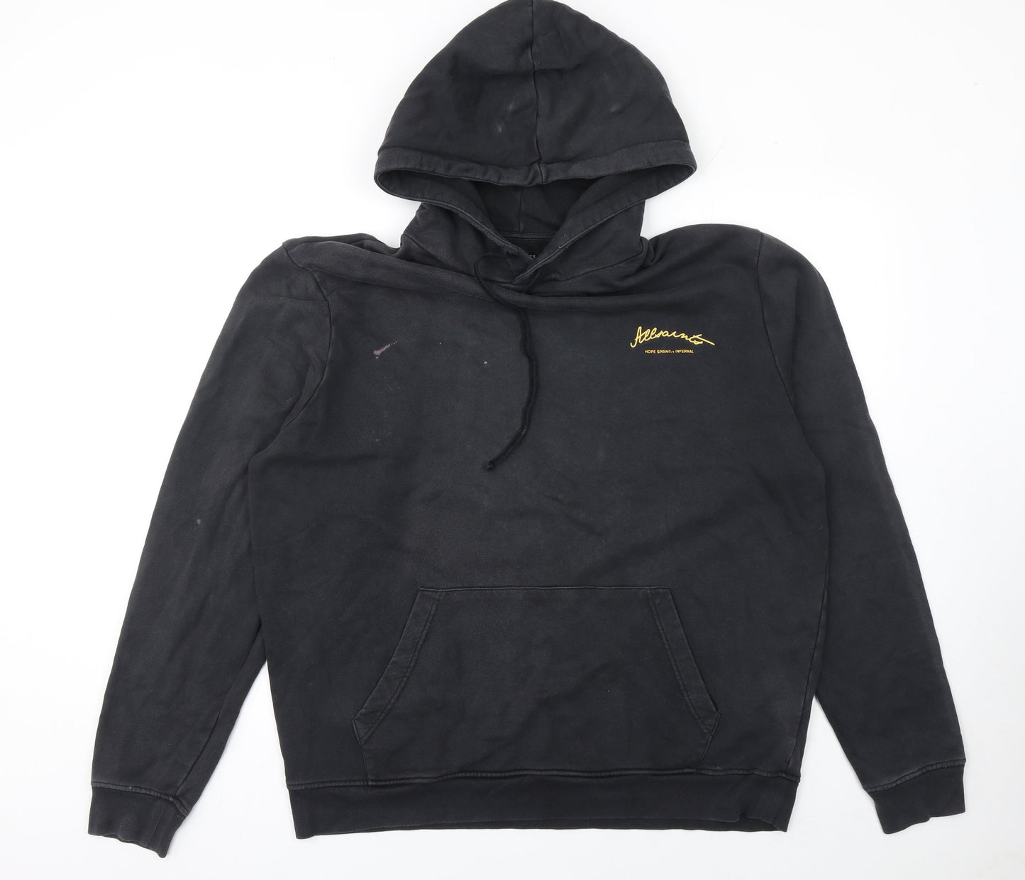 Mens UK Size L AllSaints Black Pullover Hoodie