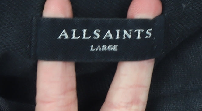 Mens UK Size L AllSaints Black Pullover Hoodie