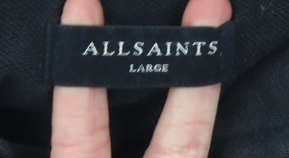 Mens UK Size L AllSaints Black Pullover Hoodie