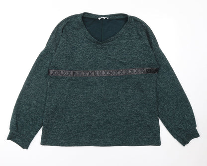 Womens UK Size L Co&Co Green Pullover Jumper