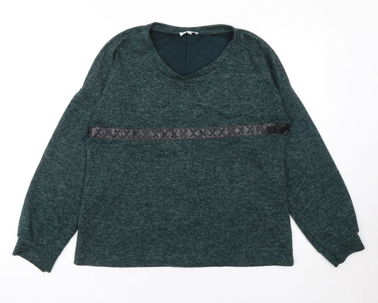 Womens UK Size L Co&Co Green Pullover Jumper