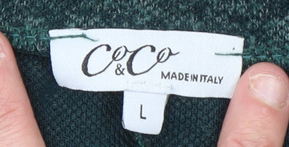 Womens UK Size L Co&Co Green Pullover Jumper