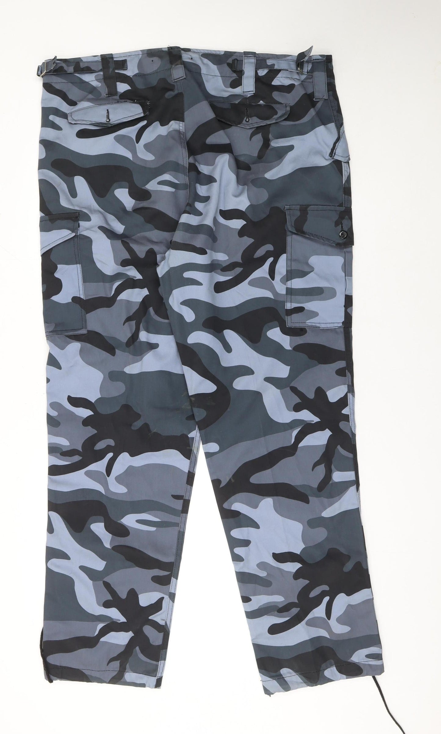 Blue Castle Men's Grey Camo Cargo Trousers 42W 32L Polyester Cotton