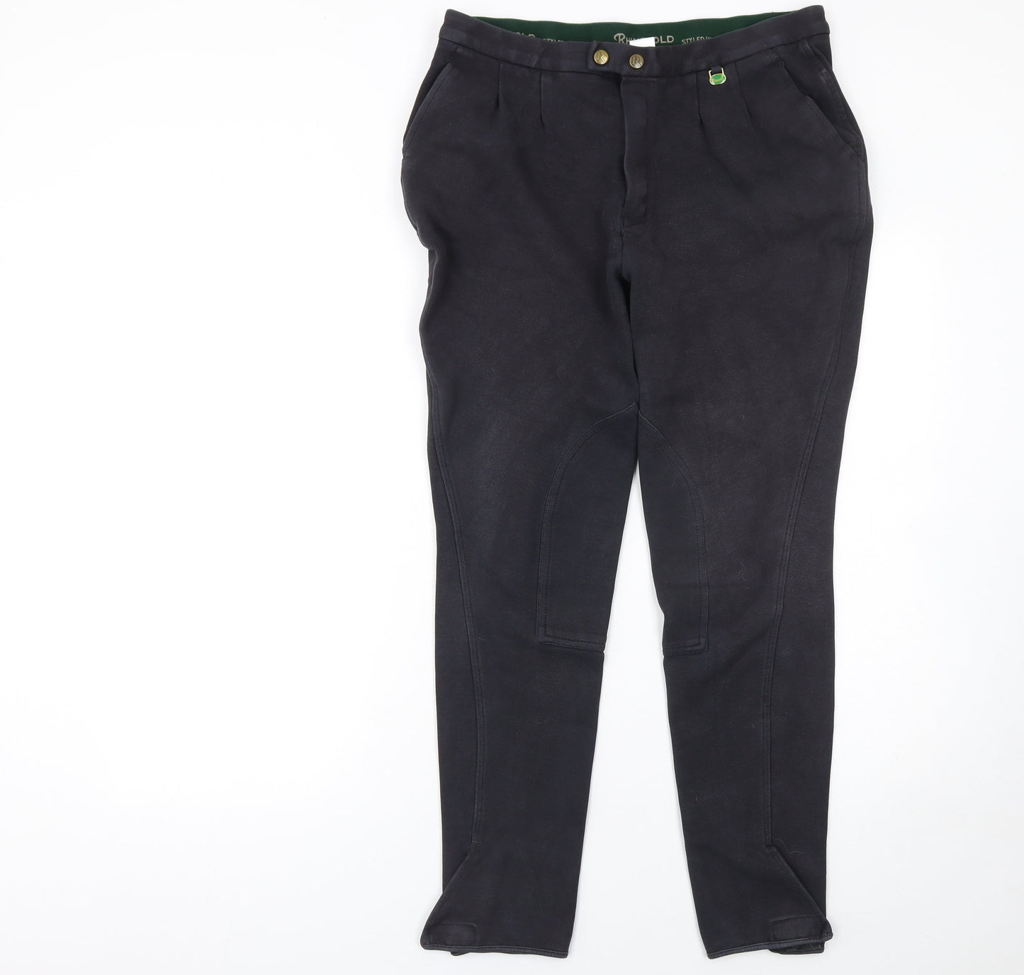 Rhinegold Mens Black Large Riding Trousers Stretch Cotton Blend