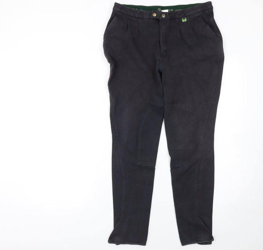 Rhinegold Mens Black Large Riding Trousers Stretch Cotton Blend