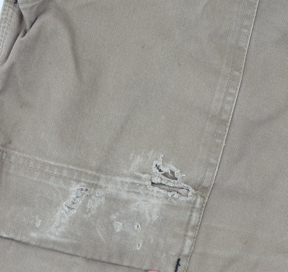 Dickies Men's Beige Cargo Workwear Trousers Size 36S Cotton Durable