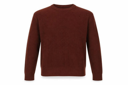 AllSaints Men’s Brown Cotton Crew Neck Chunky Knit Jumper Medium