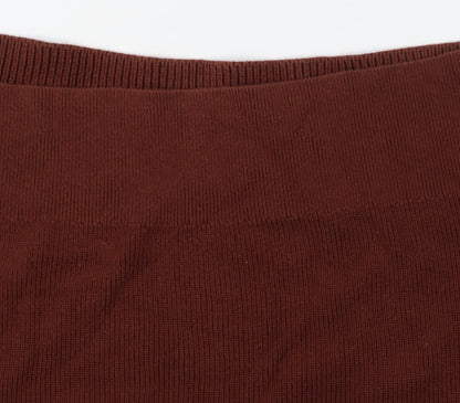 AllSaints Men’s Brown Cotton Crew Neck Chunky Knit Jumper Medium