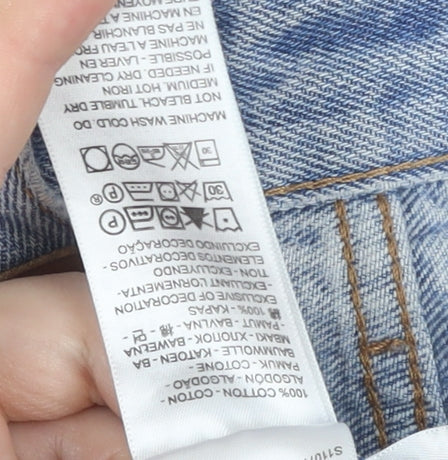 Levi's Premium Men's Blue Light Wash Distressed Straight Jeans W27 L28