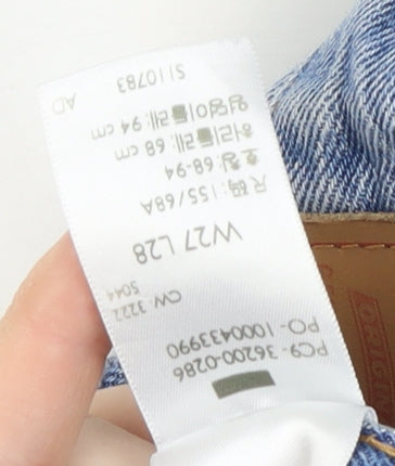 Levi's Premium Men's Blue Light Wash Distressed Straight Jeans W27 L28