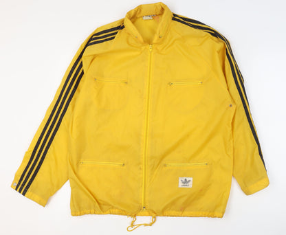 Adidas Men's Yellow XL Retro 80s Track Jacket Full Zip Polyamide