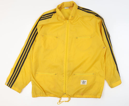 Adidas Men's Yellow XL Retro 80s Track Jacket Full Zip Polyamide