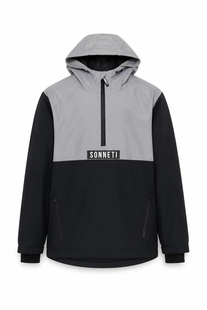 Front view of Sonneti boys’ grey black 12-13 years anorak hooded jacket