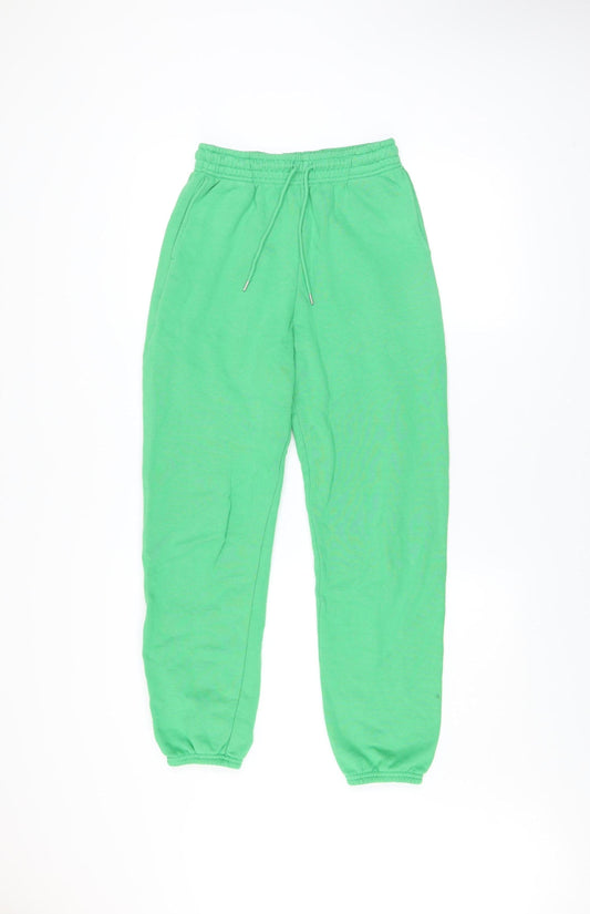 Womens UK Size XS Uniqlo Regular Fit Jogger Green Trousers
