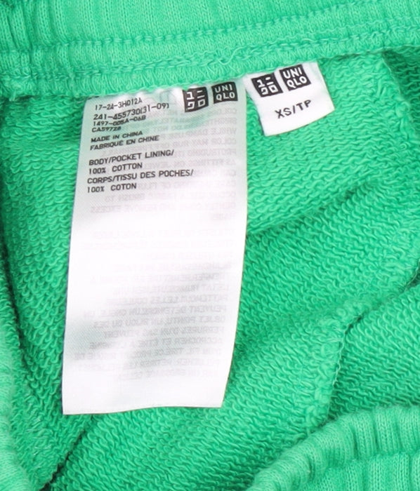 Womens UK Size XS Uniqlo Regular Fit Jogger Green Trousers