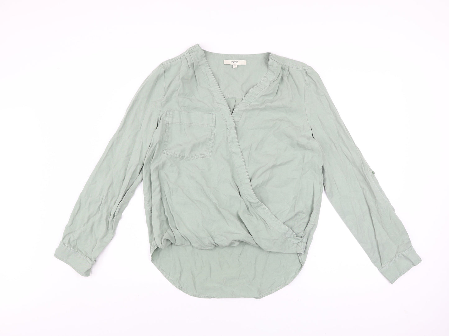 Womens UK Size 12 NEXT Green Wrap Blouse