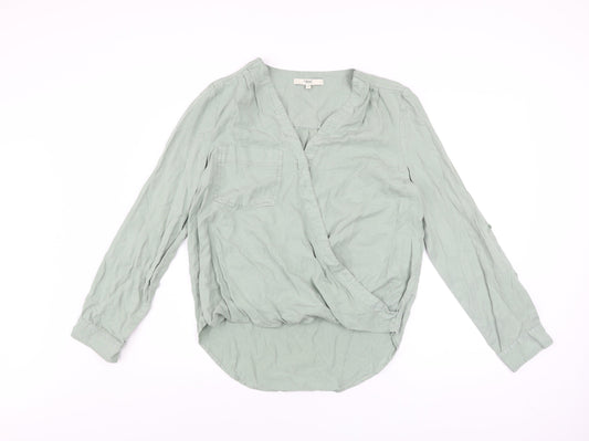 Womens UK Size 12 NEXT Green Wrap Blouse