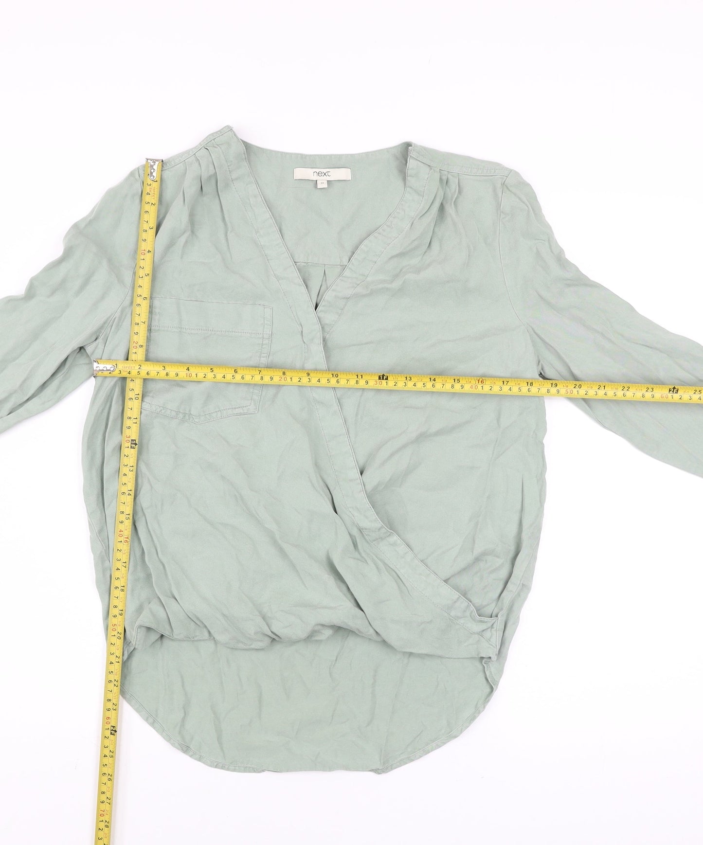Womens UK Size 12 NEXT Green Wrap Blouse