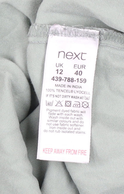 Womens UK Size 12 NEXT Green Wrap Blouse