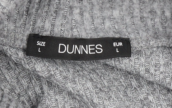 Dunnes Women Grey Roll Neck Long Sleeve Knit Jumper Dress L
