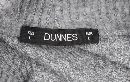 Dunnes Women Grey Roll Neck Long Sleeve Knit Jumper Dress L