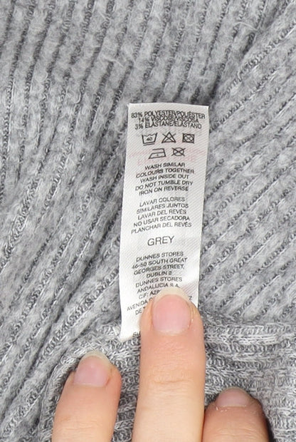 Dunnes Women Grey Roll Neck Long Sleeve Knit Jumper Dress L