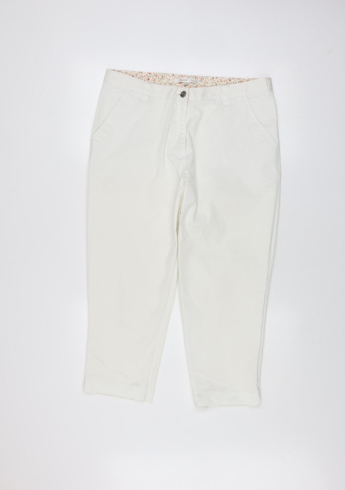 Womens UK Size L Kartel Regular Fit Chino Ivory Trousers