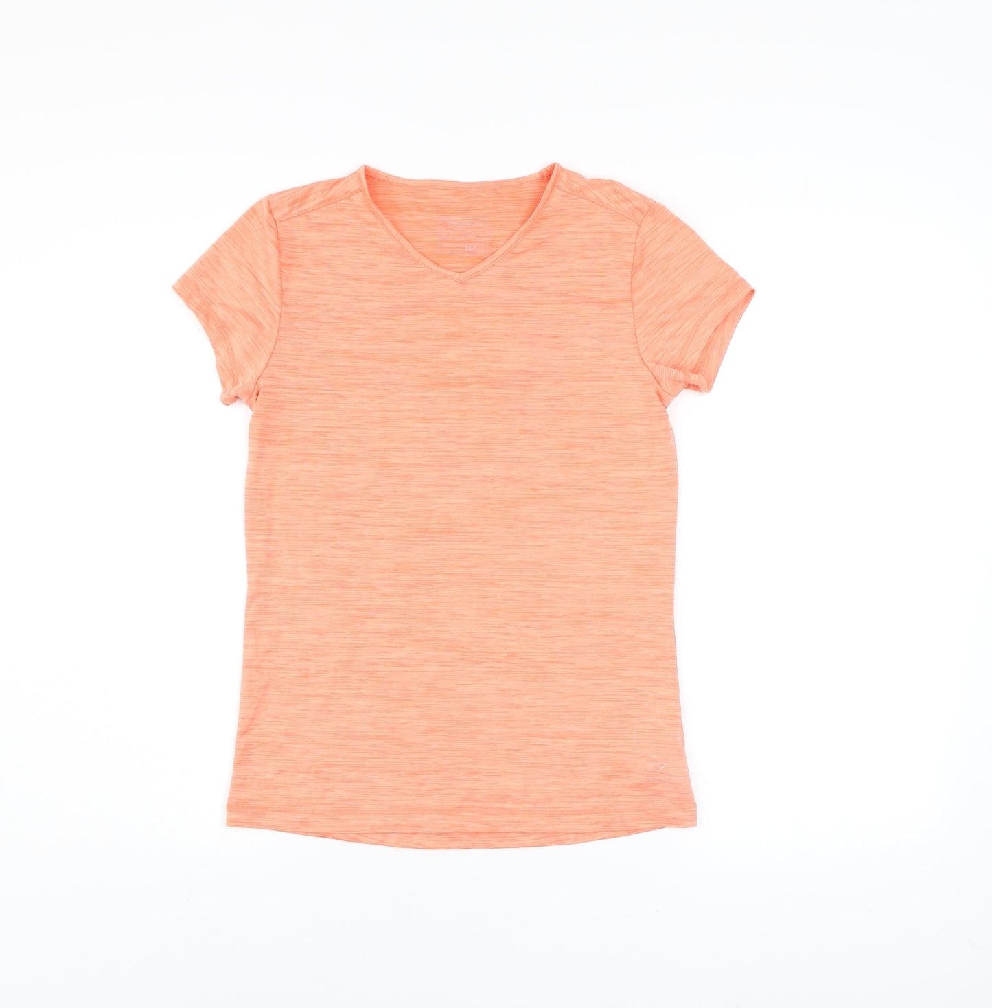 Energetics Womens Orange V-Neck Short Sleeve Active T-Shirt Size 14