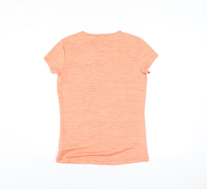 Energetics Womens Orange V-Neck Short Sleeve Active T-Shirt Size 14