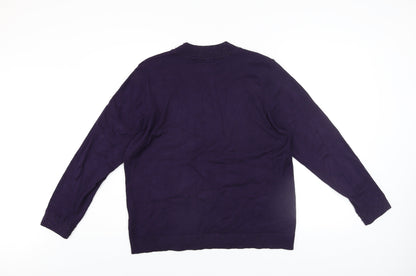 Eastex Women's Purple Beaded Crew Neck Long Sleeve Jumper Size 18