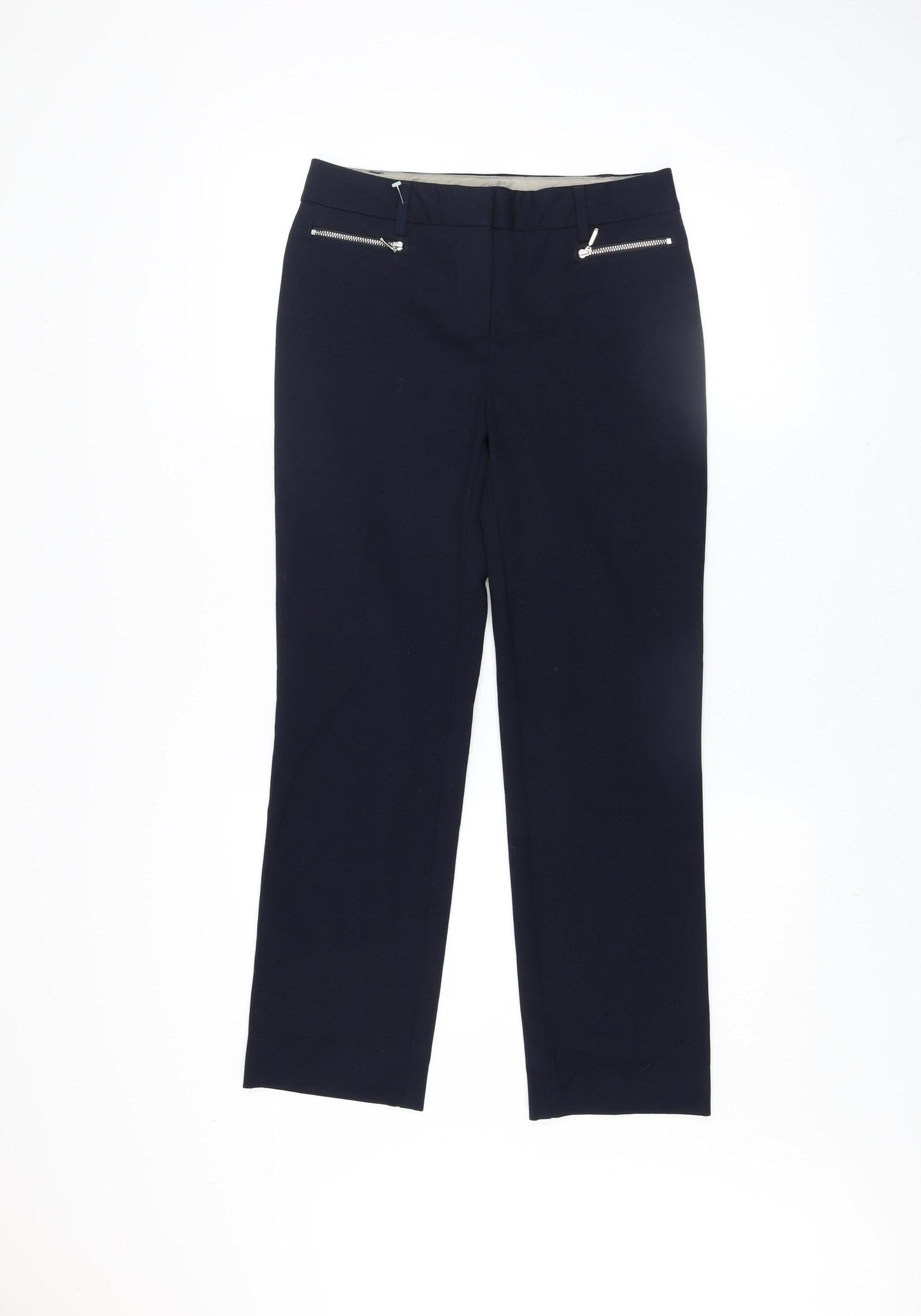 Womens UK Size 6 Marks and Spencer Slim Fit Dress Pants Blue Trousers