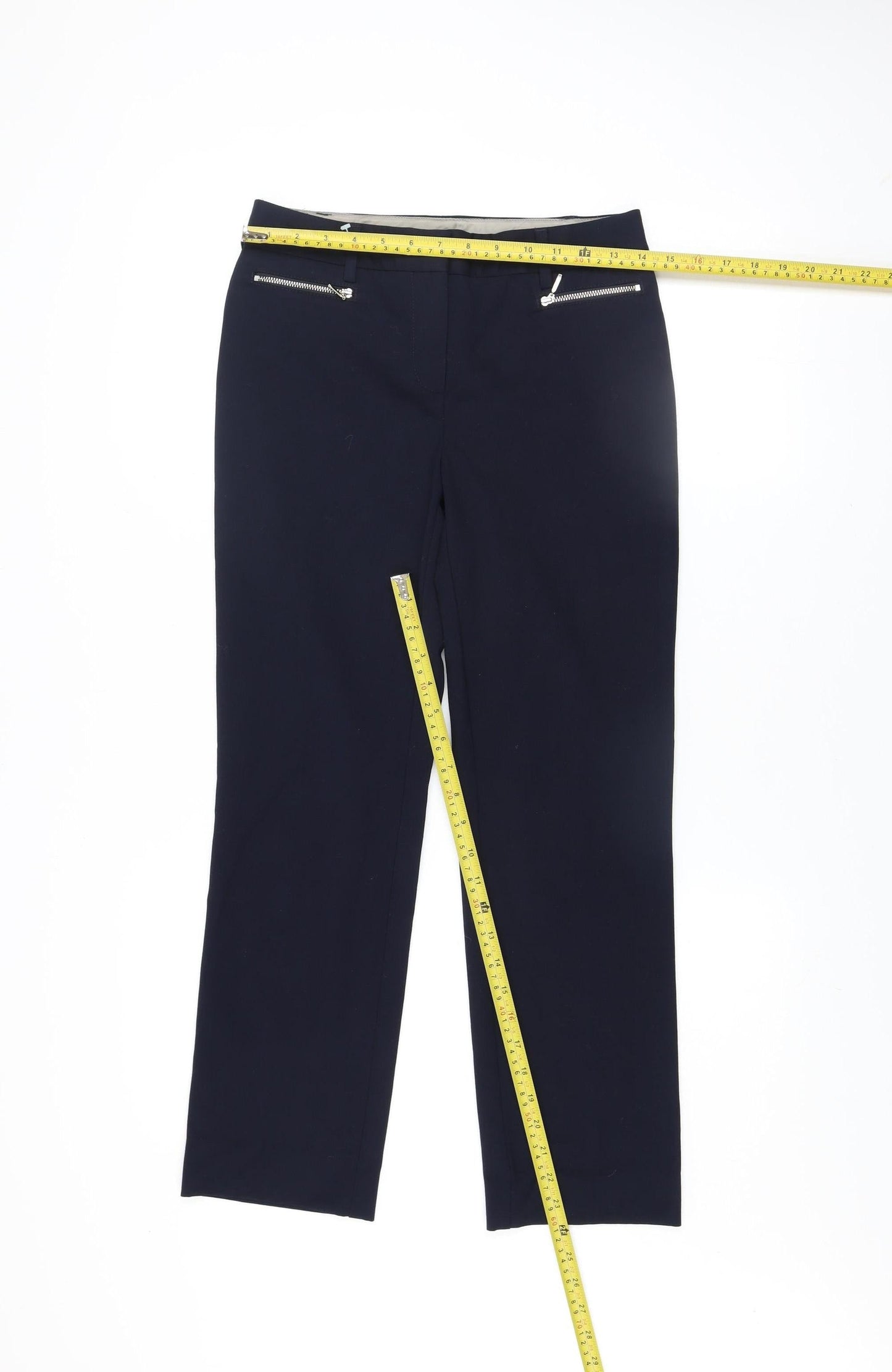 Womens UK Size 6 Marks and Spencer Slim Fit Dress Pants Blue Trousers
