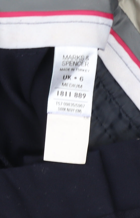 Womens UK Size 6 Marks and Spencer Slim Fit Dress Pants Blue Trousers