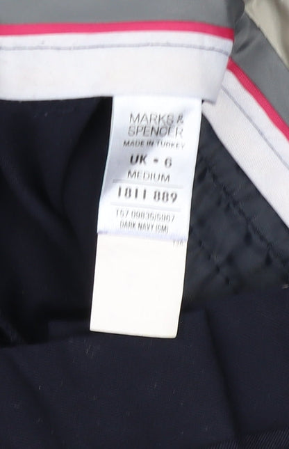 Womens UK Size 6 Marks and Spencer Slim Fit Dress Pants Blue Trousers