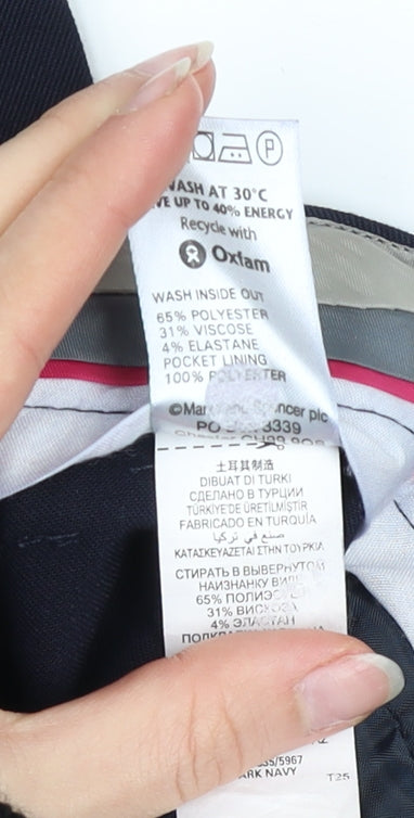 Womens UK Size 6 Marks and Spencer Slim Fit Dress Pants Blue Trousers