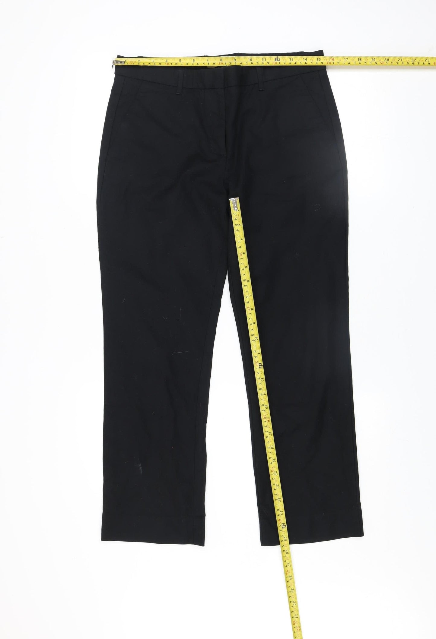 Gap Women Black Tailored Crop Trousers Size 10 Cotton Stretch