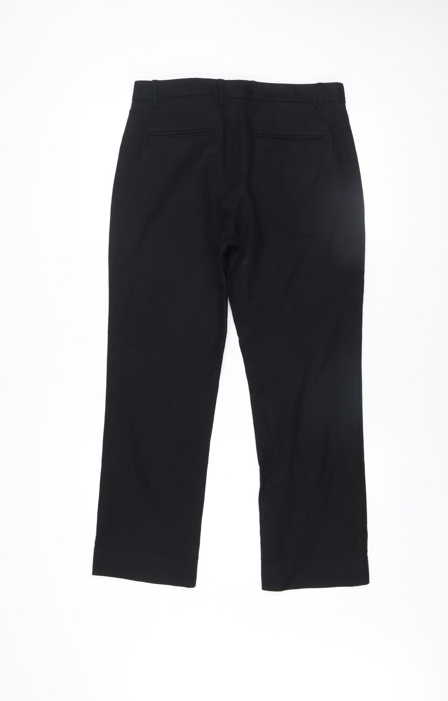 Gap Women Black Tailored Crop Trousers Size 10 Cotton Stretch