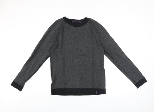 Ted Baker Men Grey Wool Cotton Crew Neck Jumper Size M