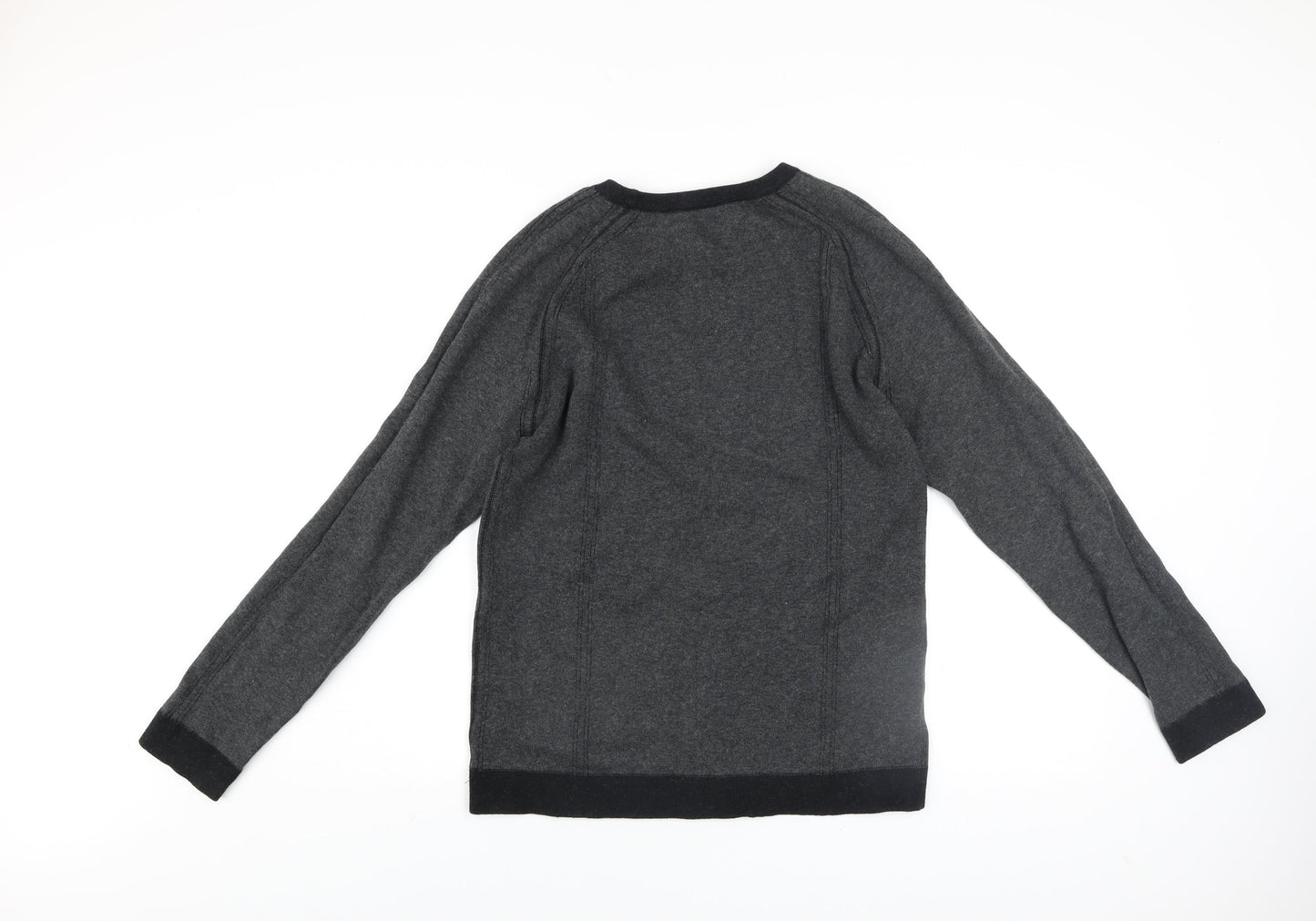 Ted Baker Men Grey Wool Cotton Crew Neck Jumper Size M