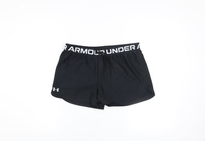 Under Armour Girls Black XL Athletic Running Shorts Moisture Wicking