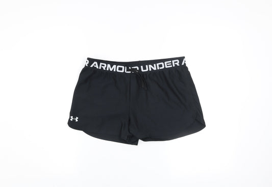 Under Armour Girls Black XL Athletic Running Shorts Moisture Wicking