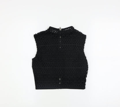 Womens UK Size 6 River Island Black Cropped Tank
