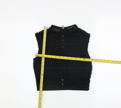 Womens UK Size 6 River Island Black Cropped Tank