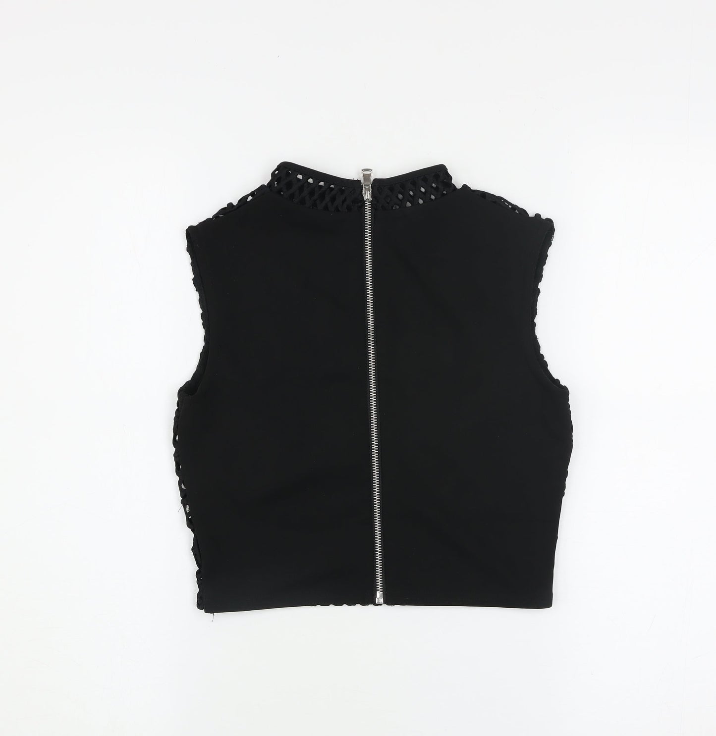 Womens UK Size 6 River Island Black Cropped Tank