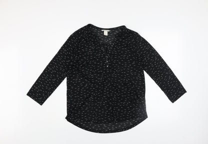 Womens UK Size 12 H&M Black Basic Blouse